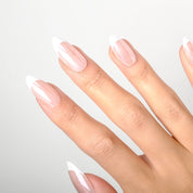 Glass Chrome Frenchy Kit de uñas postizas con pegamento