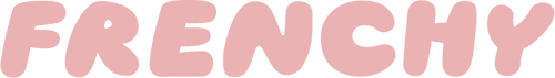 Frenchy Cosmetics logo - a representation of the brand's name in pink.