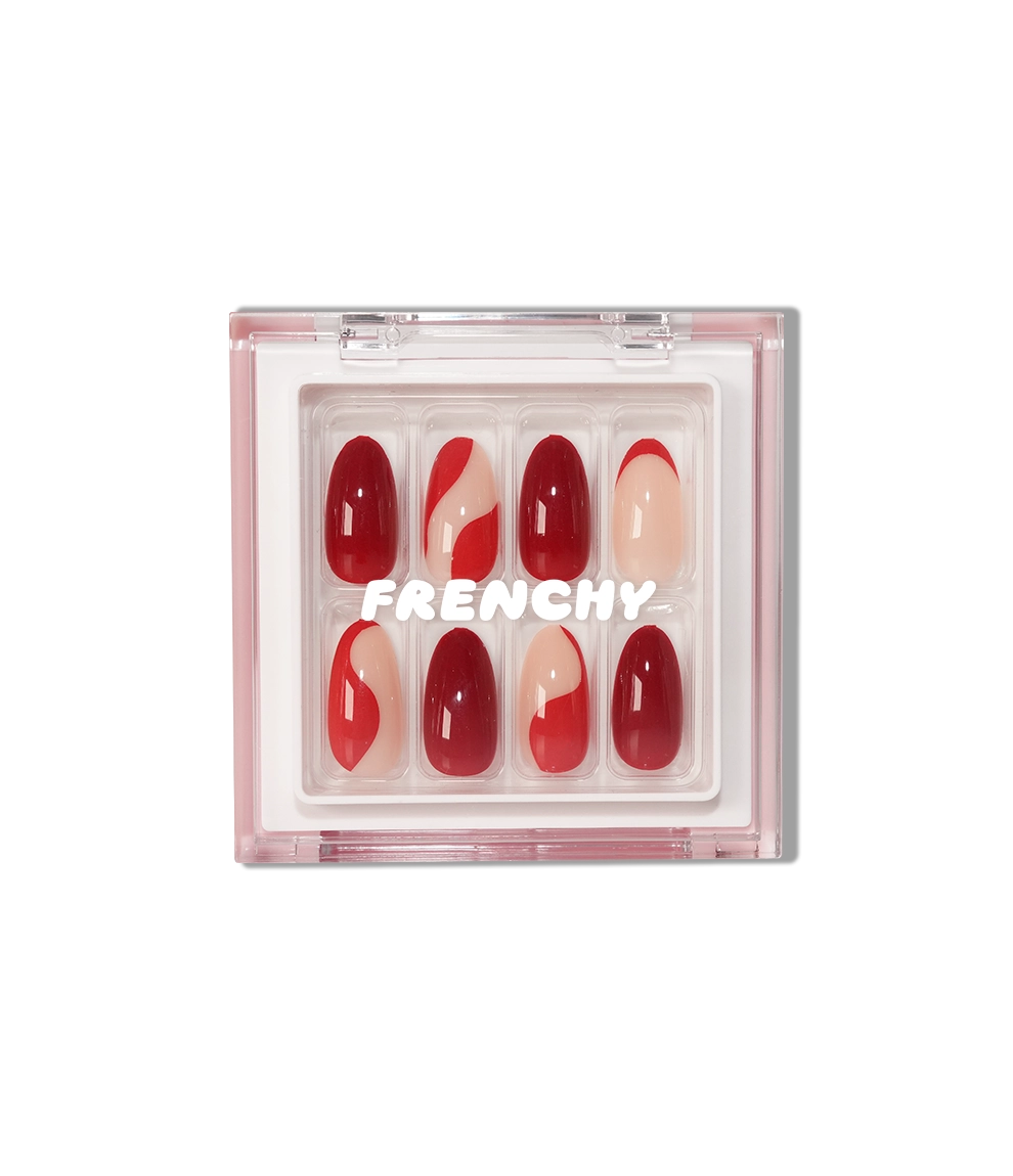 Candy Red Kit de uñas postizas con pegamento